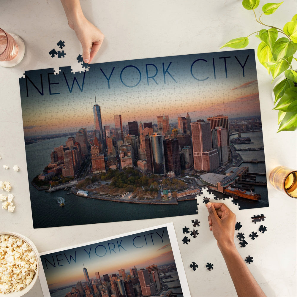 New York City, New York, Aerial Skyline, Jigsaw Puzzle Puzzle Lantern Press 