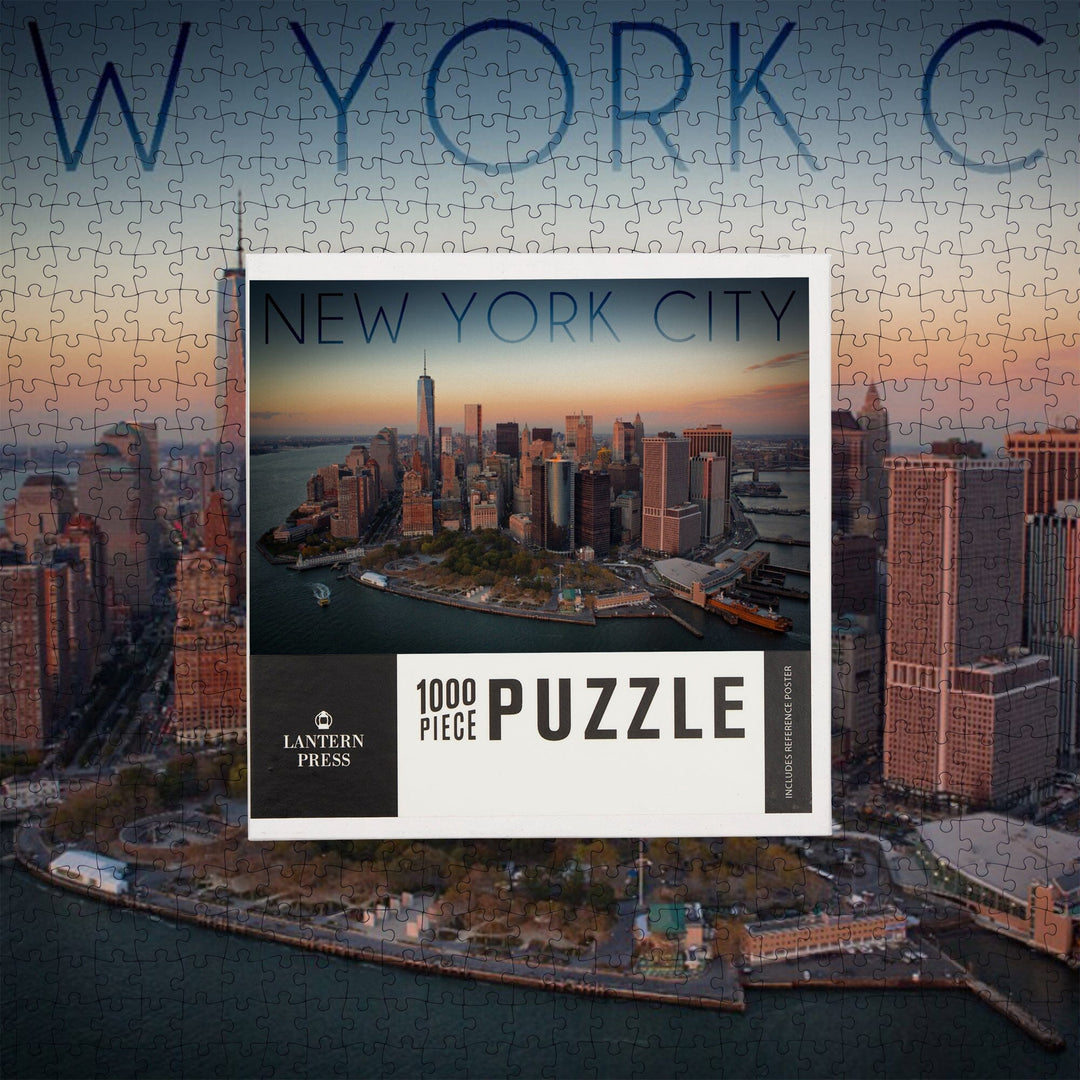 New York City, New York, Aerial Skyline, Jigsaw Puzzle Puzzle Lantern Press 