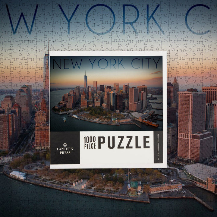 New York City, New York, Aerial Skyline, Jigsaw Puzzle Puzzle Lantern Press 