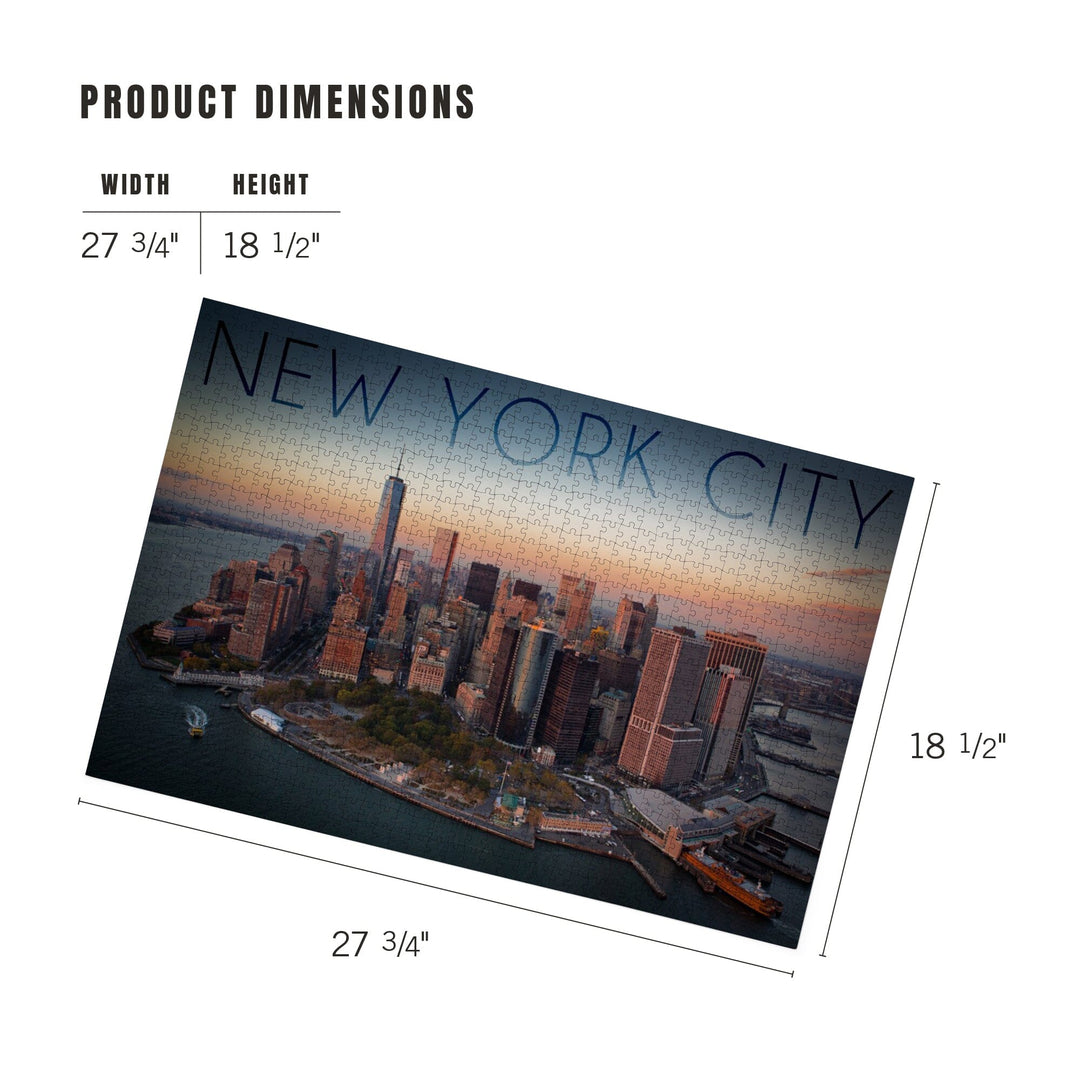 New York City, New York, Aerial Skyline, Jigsaw Puzzle Puzzle Lantern Press 