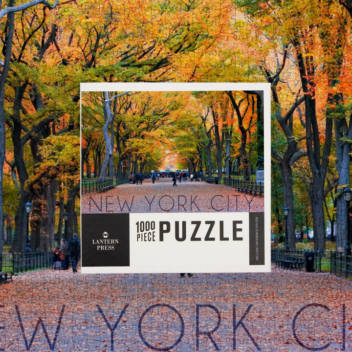 New York City, New York, Central Park in Autumn, Jigsaw Puzzle Puzzle Lantern Press 