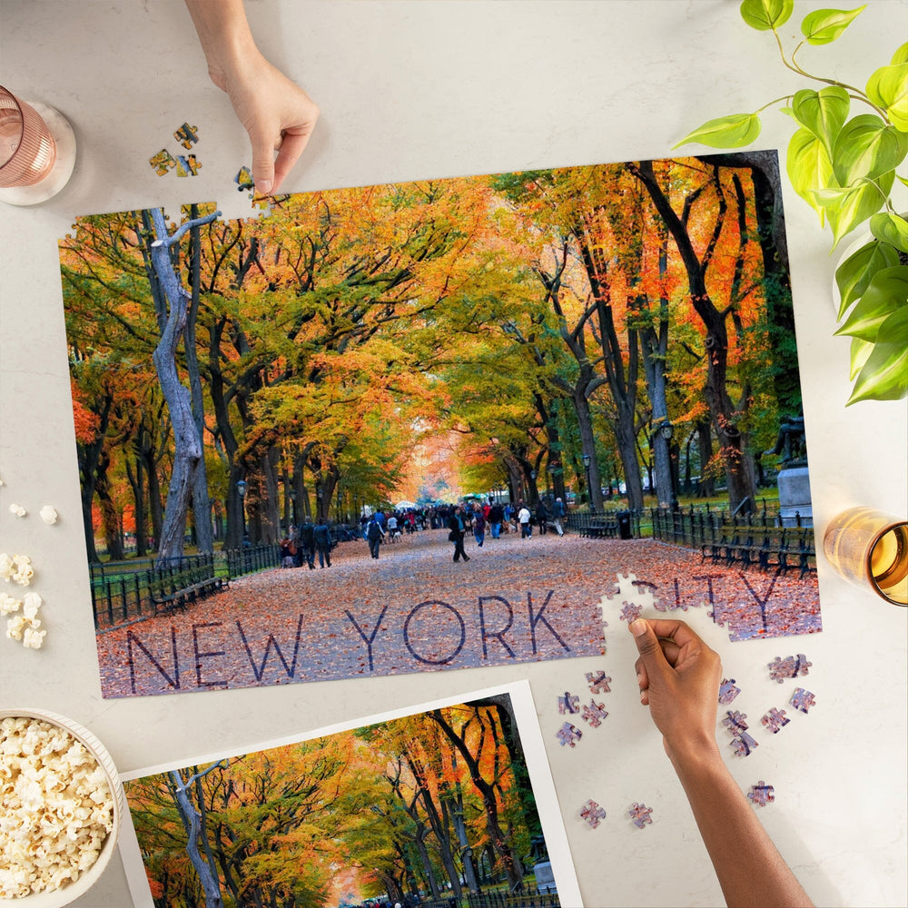 New York City, New York, Central Park in Autumn, Jigsaw Puzzle Puzzle Lantern Press 
