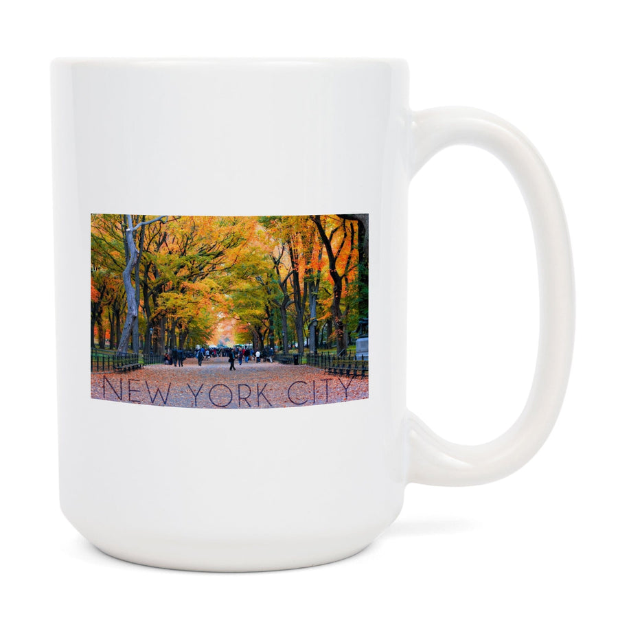 New York City, New York, Central Park in Autumn, Lantern Press Photography, Ceramic Mug Mugs Lantern Press 