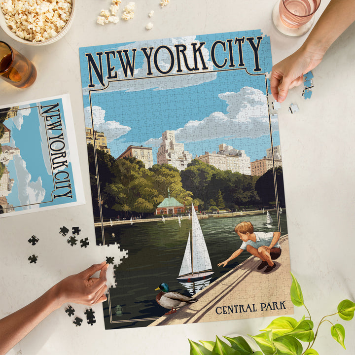 New York City, New York, Central Park, Jigsaw Puzzle Puzzle Lantern Press 