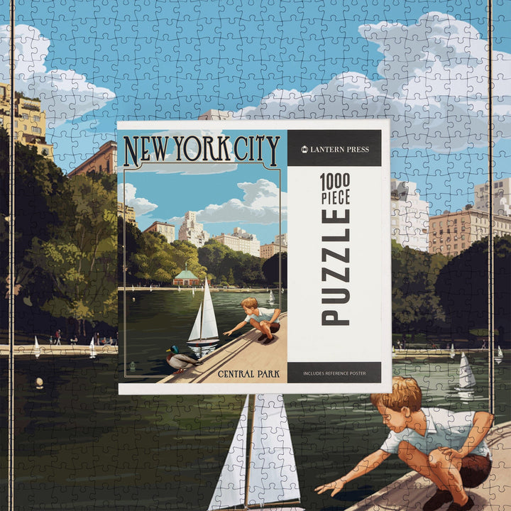 New York City, New York, Central Park, Jigsaw Puzzle Puzzle Lantern Press 
