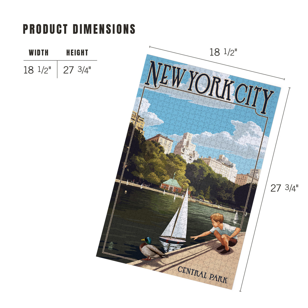 New York City, New York, Central Park, Jigsaw Puzzle Puzzle Lantern Press 