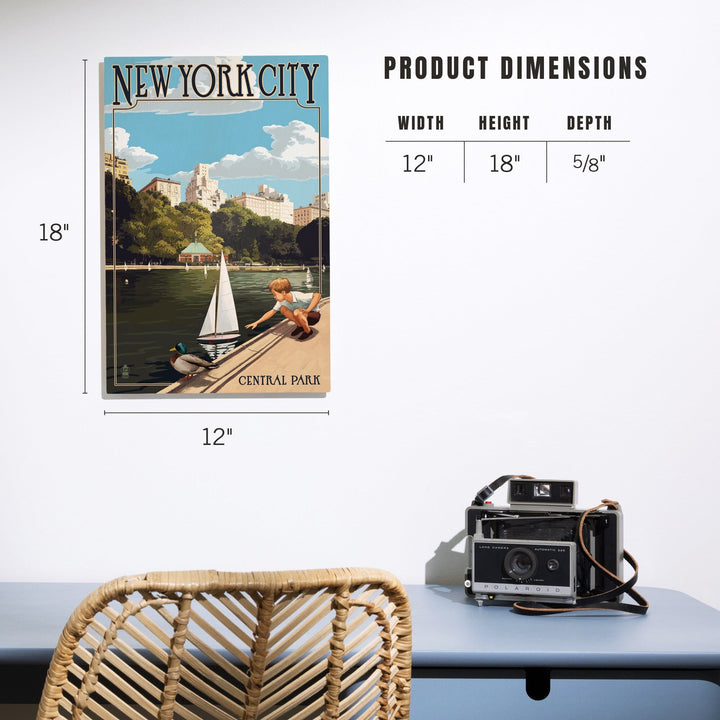 New York City, New York, Central Park, Lantern Press Artwork, Wood Signs and Postcards Wood Lantern Press 