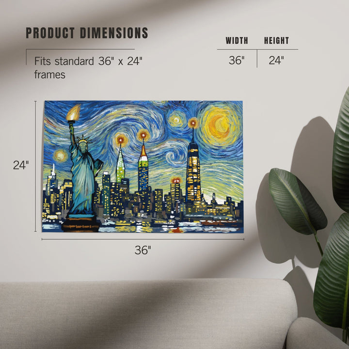 New York City, New York, Starry Night City Series, Art & Giclee Prints Art Lantern Press 