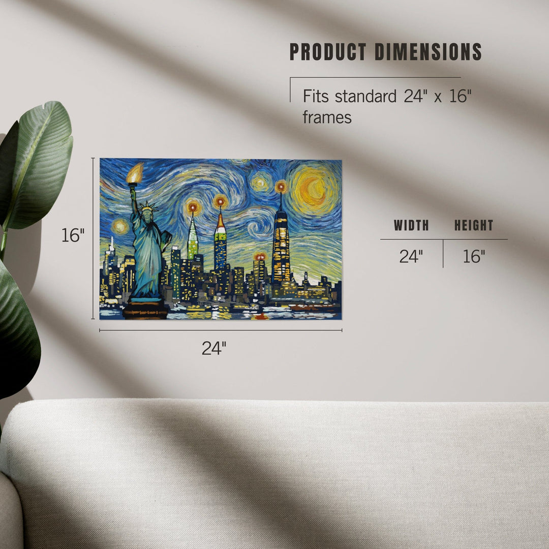 New York City, New York, Starry Night City Series, Art & Giclee Prints Art Lantern Press 