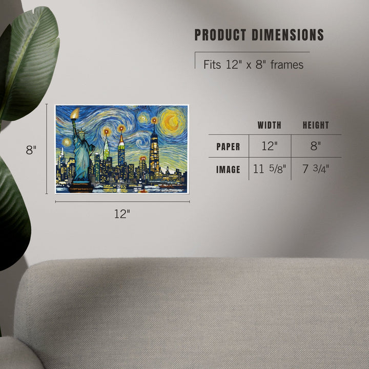 New York City, New York, Starry Night City Series, Art & Giclee Prints Art Lantern Press 