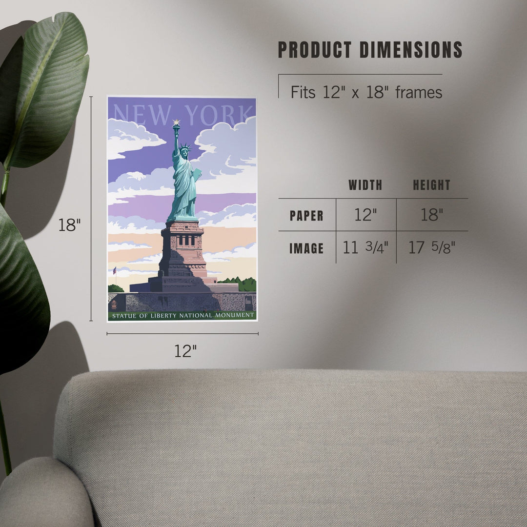 New York City, New York, Statue of Liberty National Monument, Art & Giclee Prints Art Lantern Press 