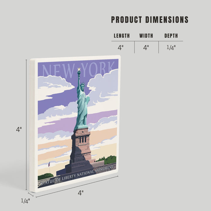 New York City, New York, Statue of Liberty National Monument, Coasters Coasters Lantern Press 