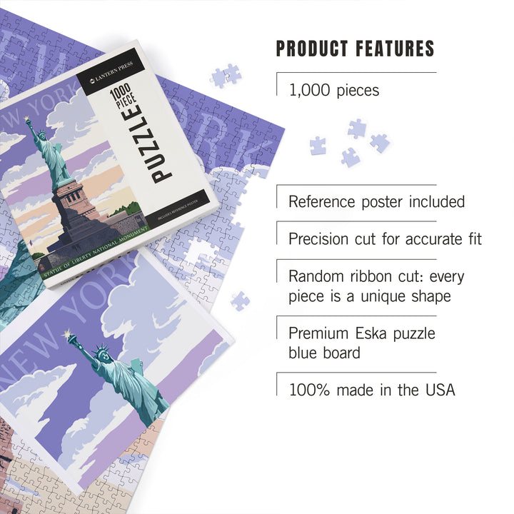 New York City, New York, Statue of Liberty National Monument, Jigsaw Puzzle Puzzle Lantern Press 