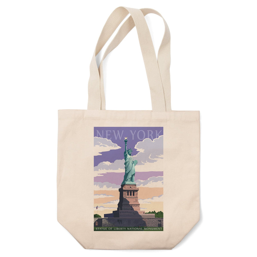 New York City, New York, Statue of Liberty National Monument, Lantern Press Artwork, Tote Bag Totes Lantern Press 