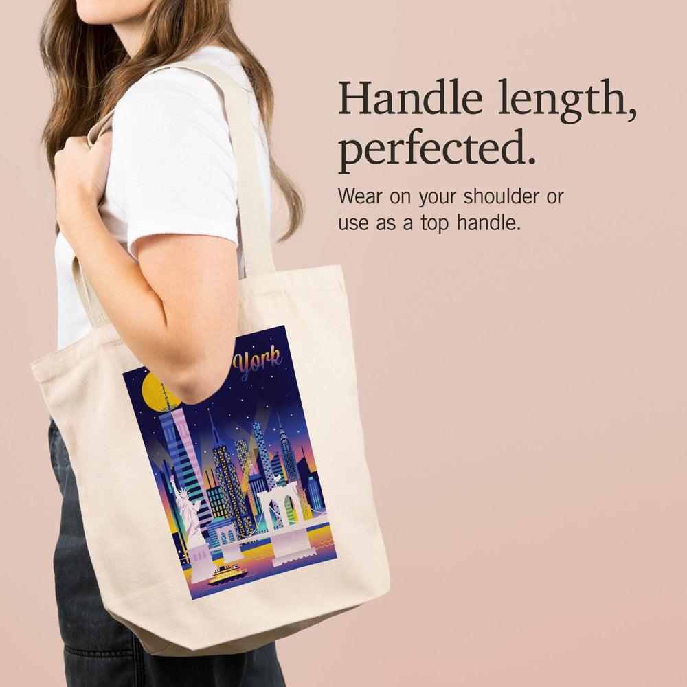 New York City, Retro Skyline Chromatic Series, Tote Bag Totes Lantern Press 