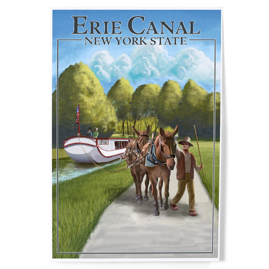 New York, Erie Canal and Horses, Art & Giclee Prints Art Lantern Press 