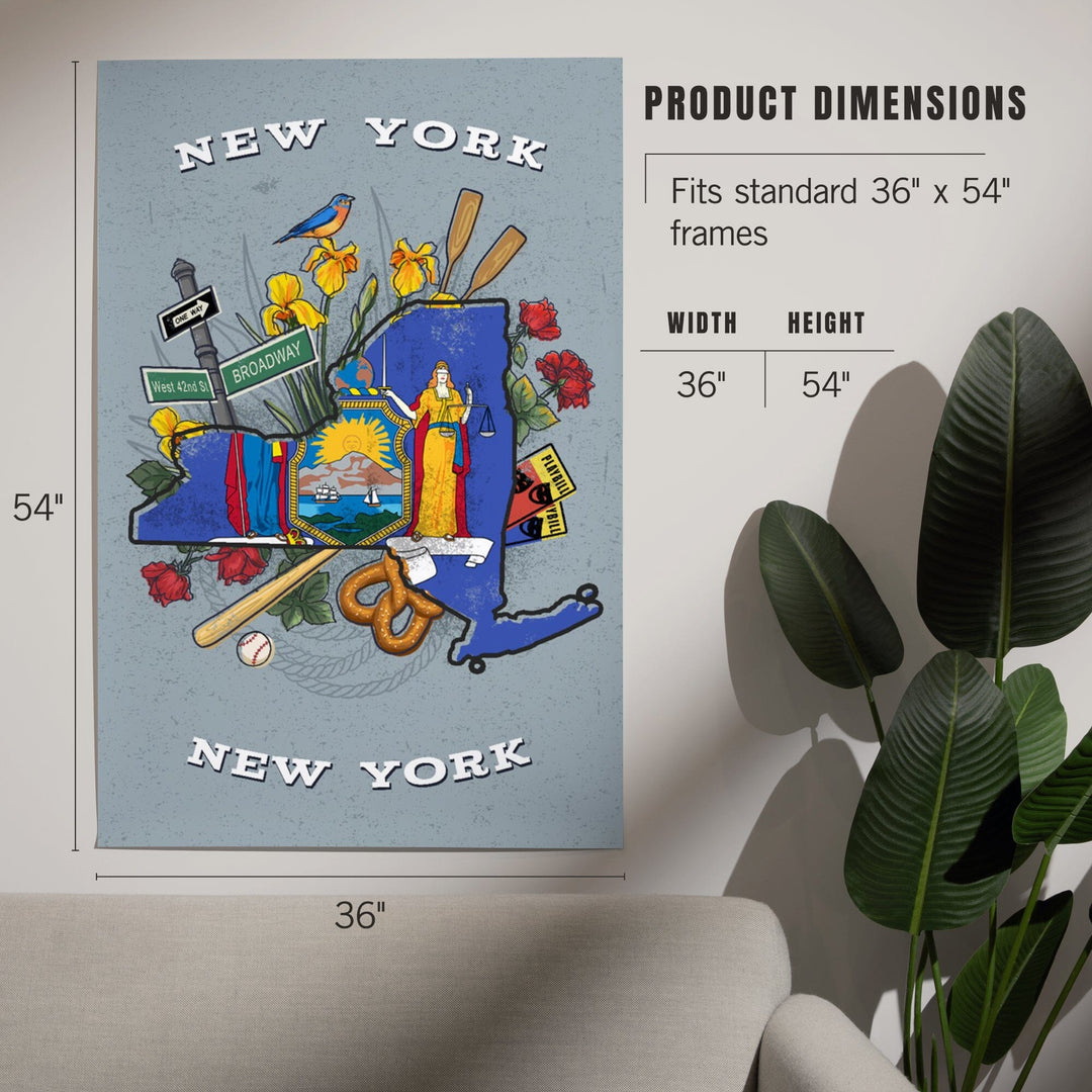 New York, New York, State Treasure Trove, State Series, Art & Giclee Prints Art Lantern Press 