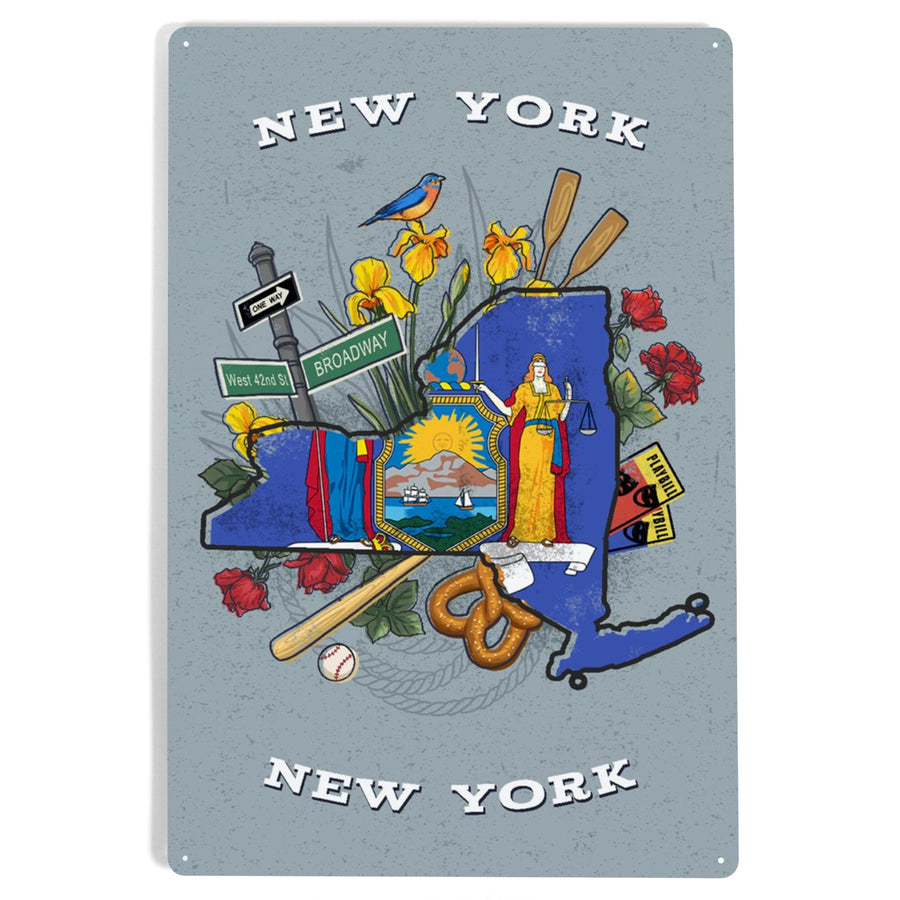 New York, New York, State Treasure Trove, State Series, Metal Signs Metal Lantern Press 