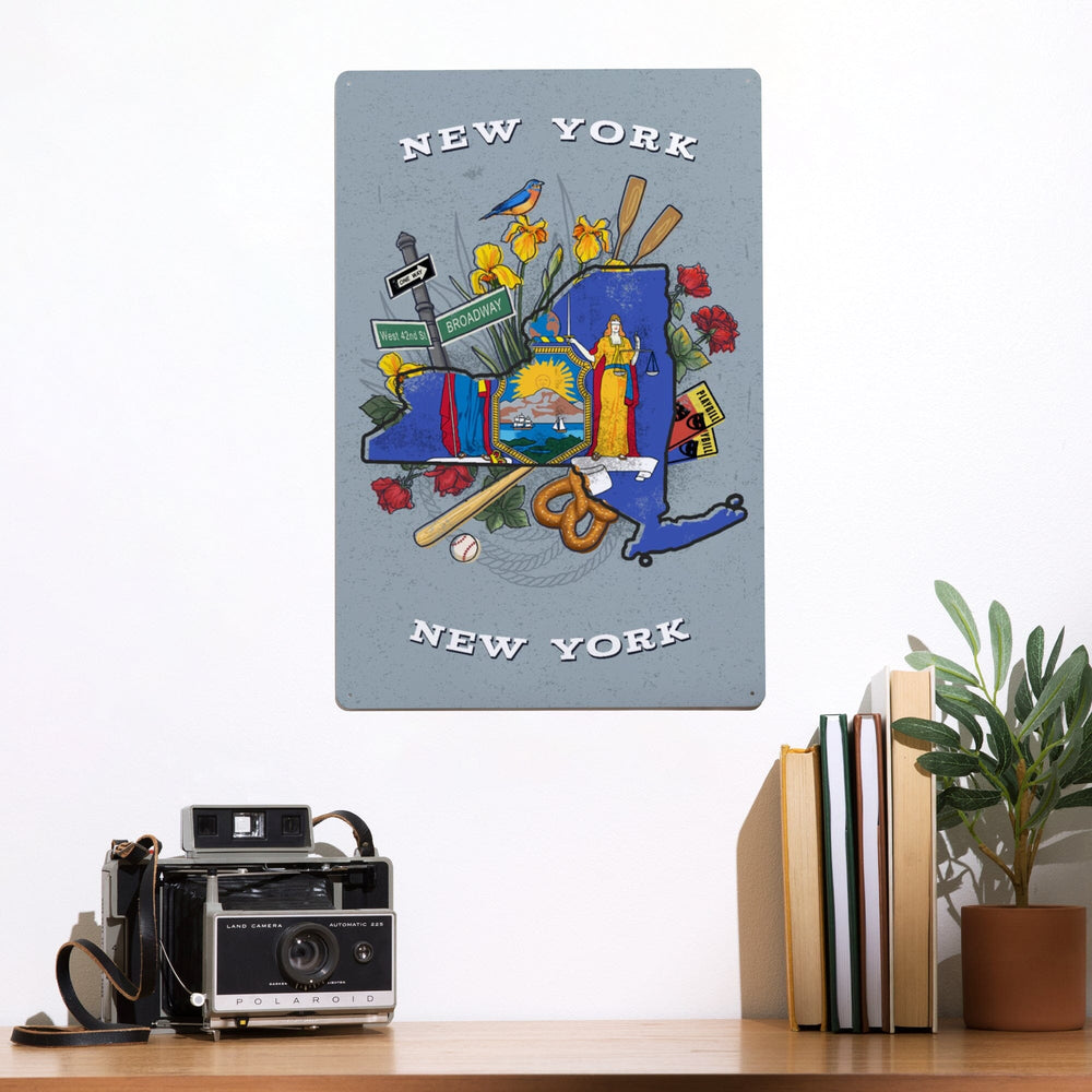 New York, New York, State Treasure Trove, State Series, Metal Signs Metal Lantern Press 