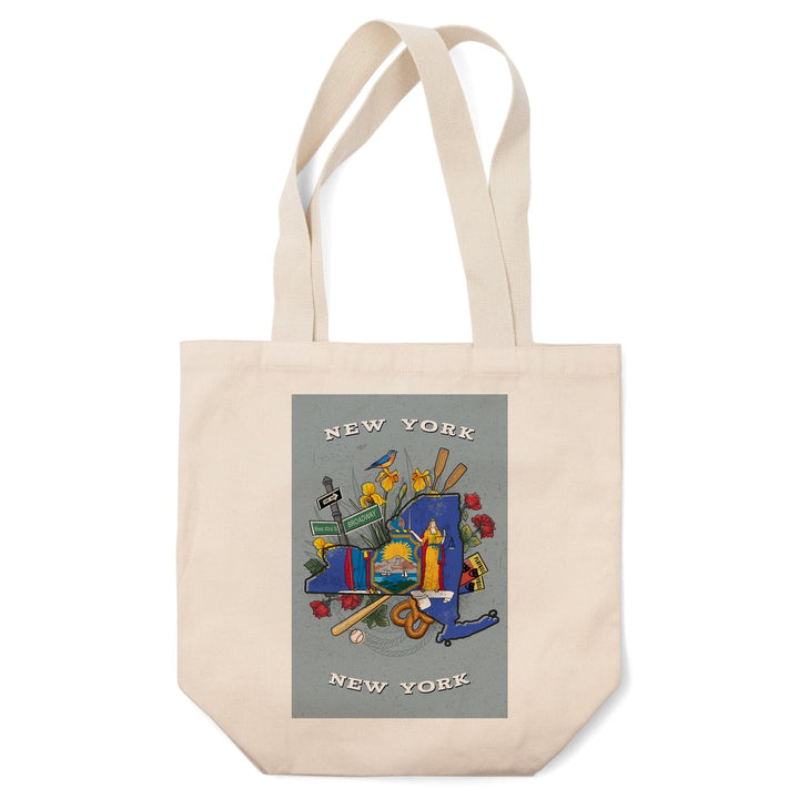 New York, New York, State Treasure Trove, State Series, Tote Bag Totes Lantern Press 