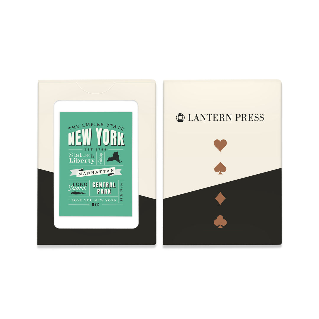 New York State, Typography Classic Series Cards Lantern Press 