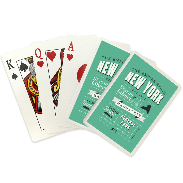 New York State, Typography Classic Series Cards Lantern Press 