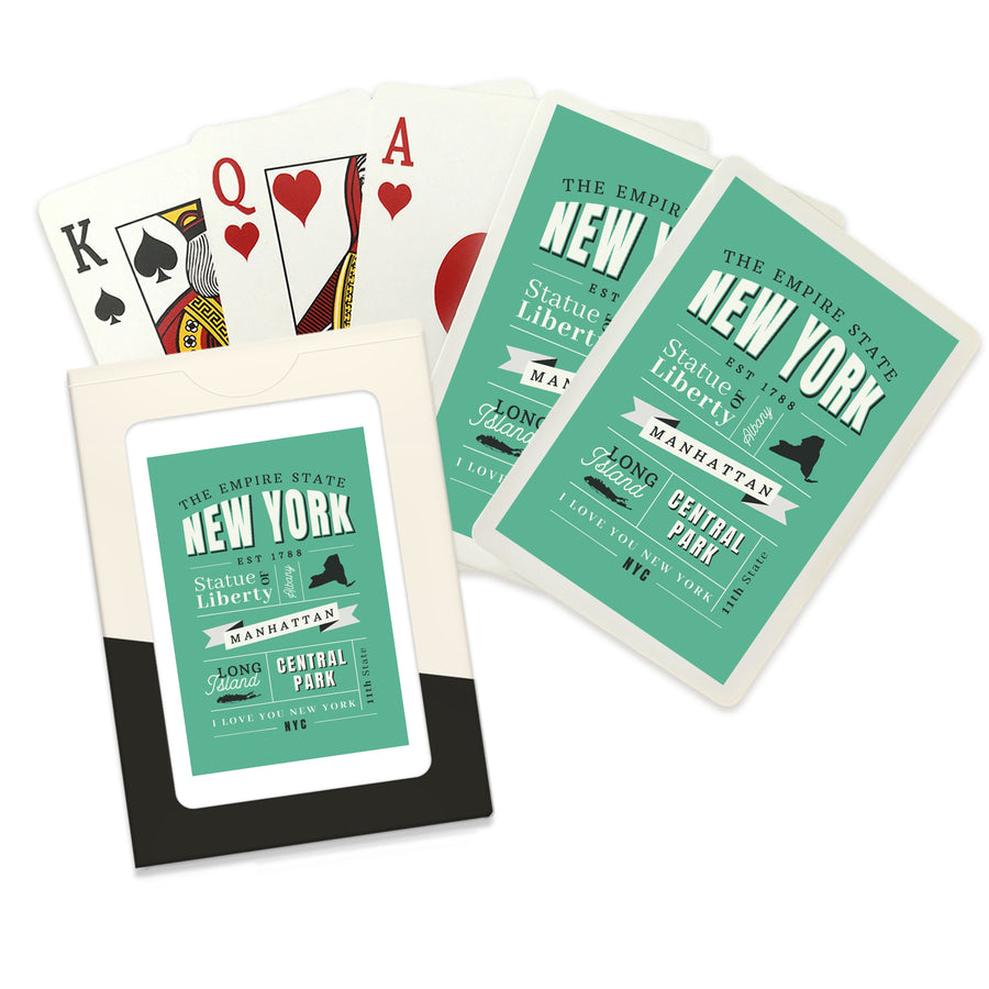 New York State, Typography Classic Series Cards Lantern Press 