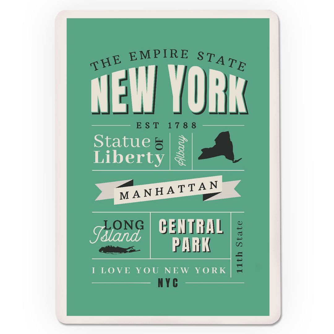 New York State, Typography Classic Series Cards Lantern Press 