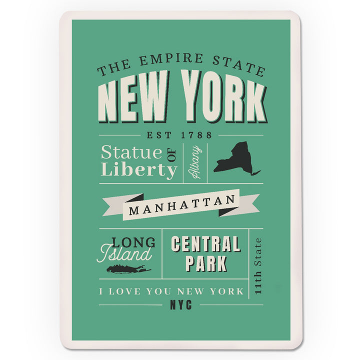 New York State, Typography Classic Series Cards Lantern Press 