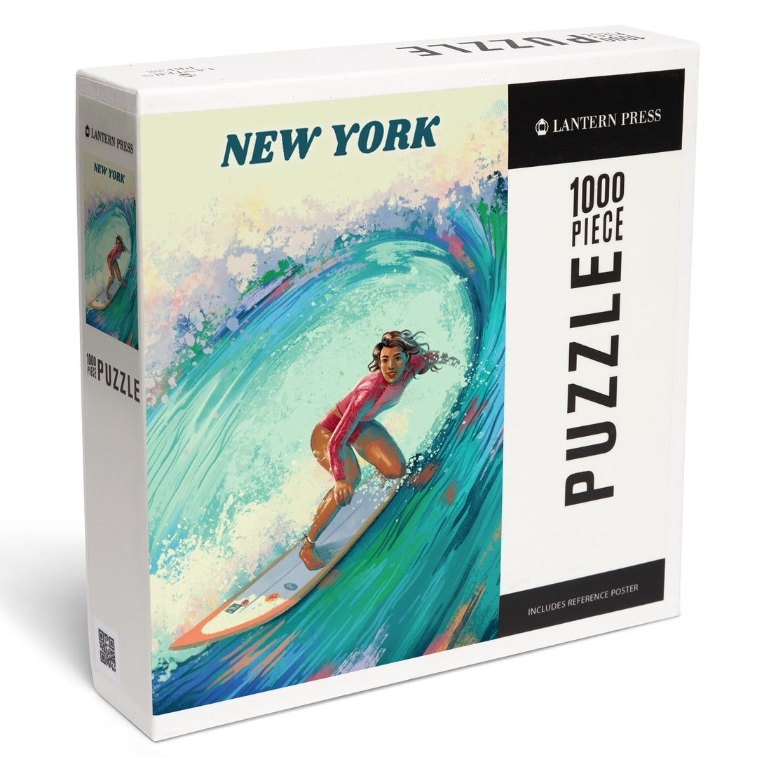 New York, Vitamin Sea, Coastal Series, Surfer Girl, Jigsaw Puzzle Puzzle Lantern Press 