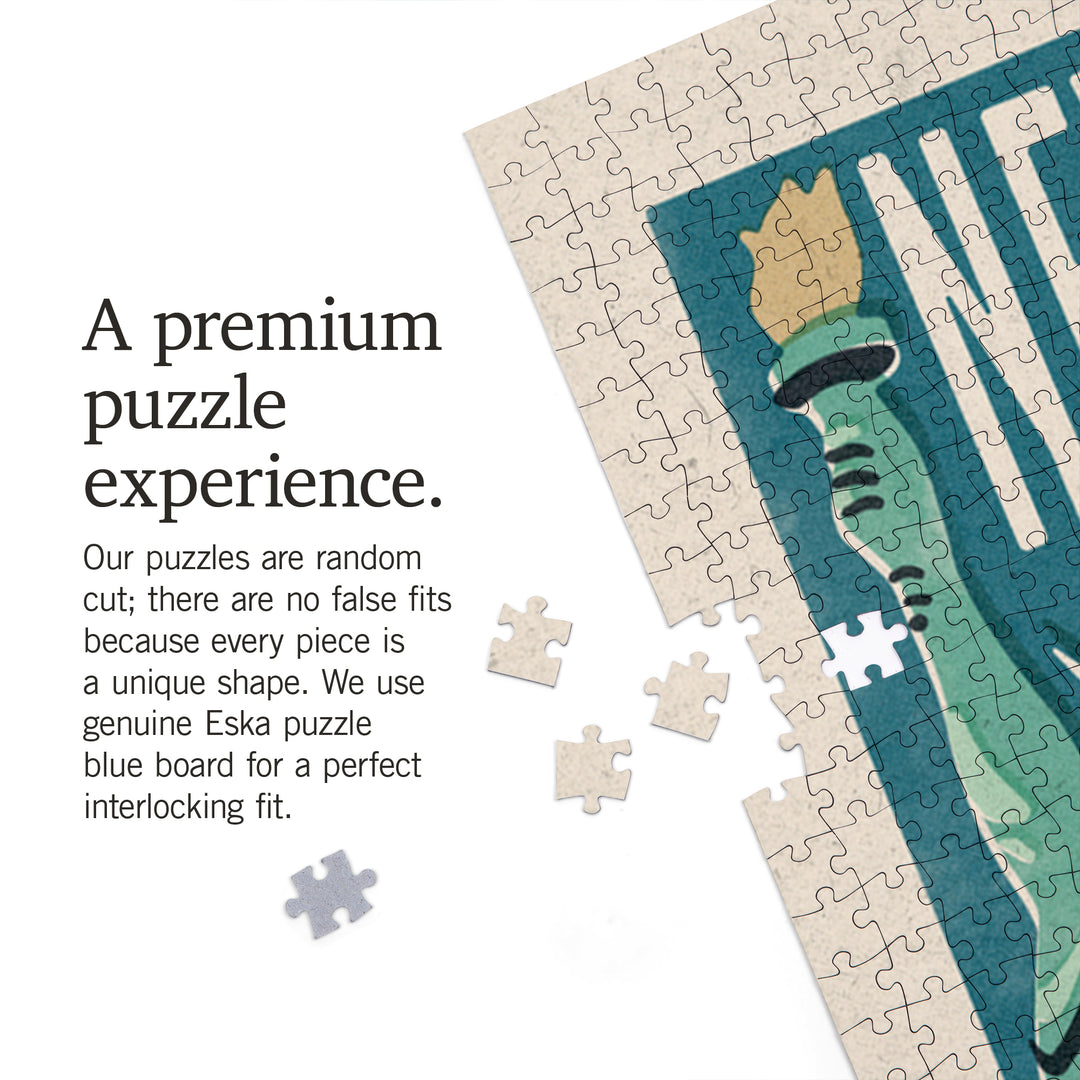 New York, Woodblock City Series, Jigsaw Puzzle Puzzle Lantern Press 