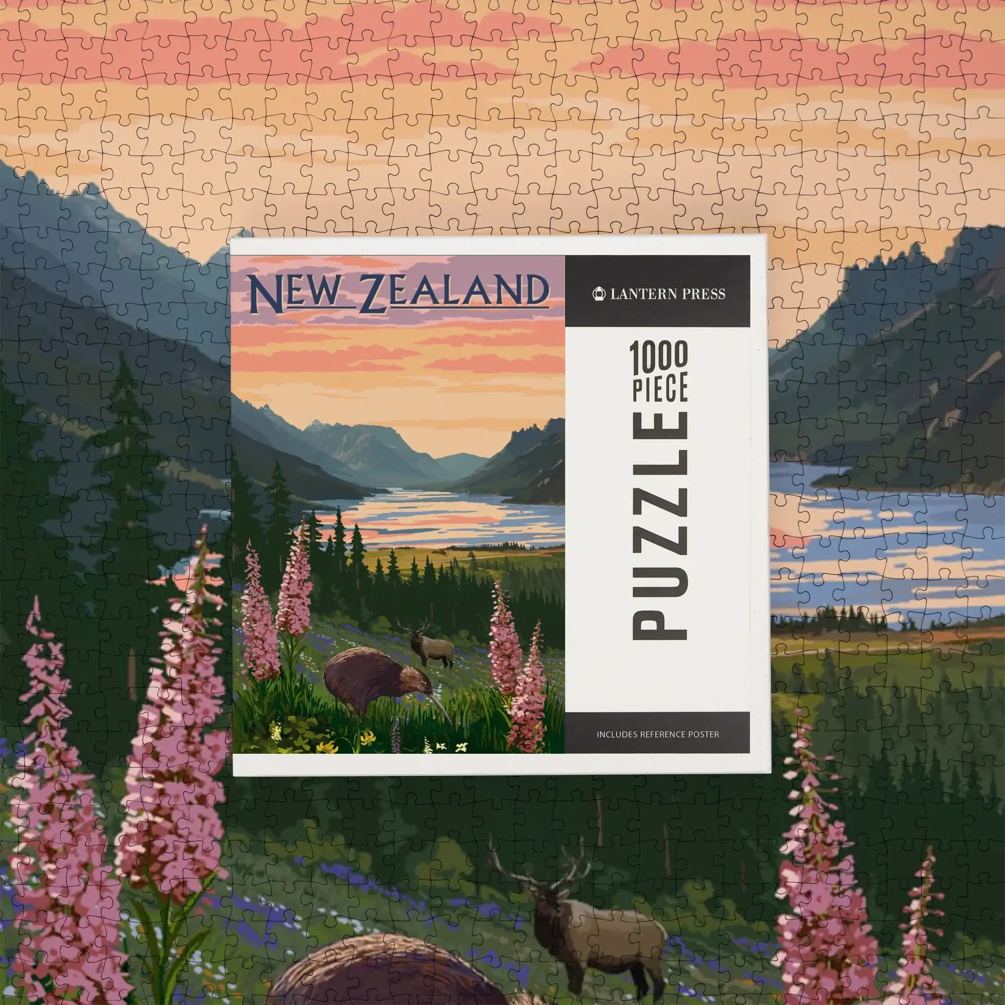 New Zealand, Kiwi and Spring Flowers, 1000 piece jigsaw puzzle