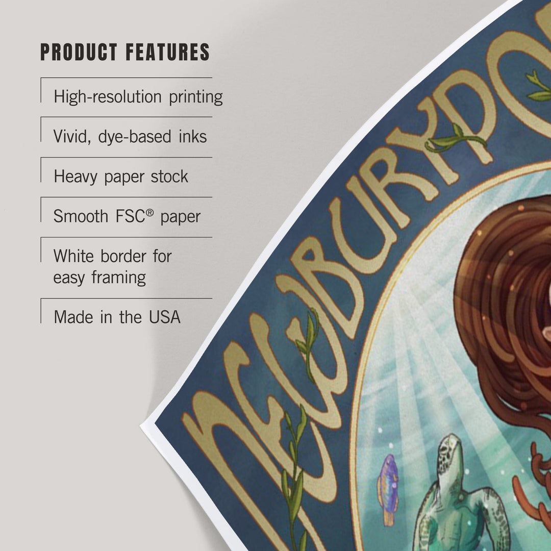 Newburyport, Massachusetts, Mermaid, Art & Giclee Prints Art Lantern Press 
