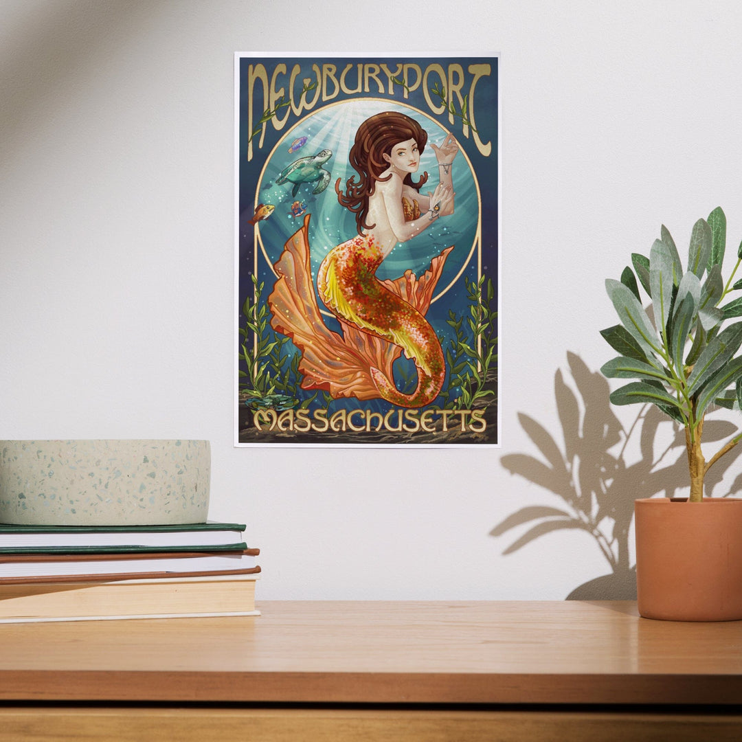 Newburyport, Massachusetts, Mermaid, Art & Giclee Prints Art Lantern Press 