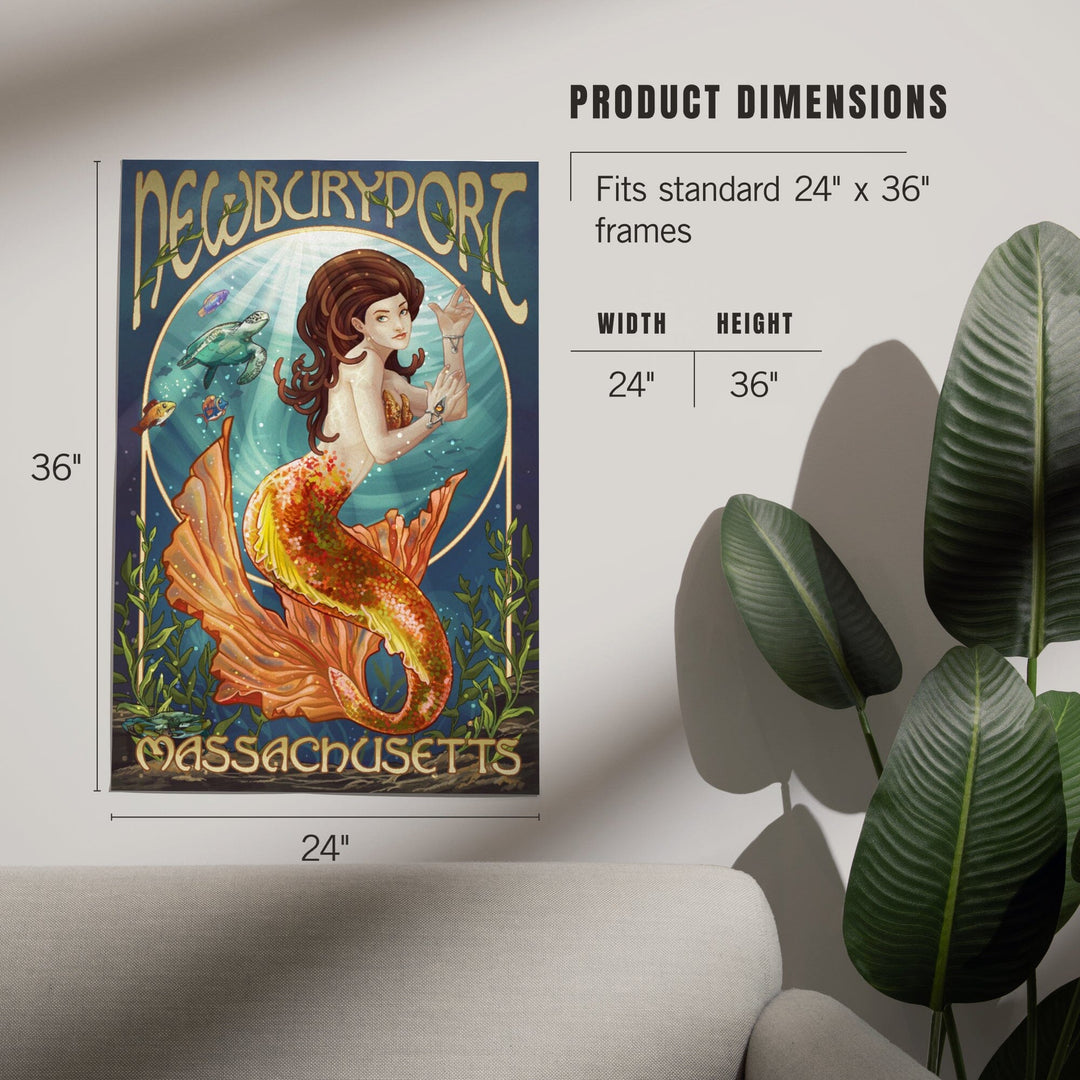 Newburyport, Massachusetts, Mermaid, Art & Giclee Prints Art Lantern Press 