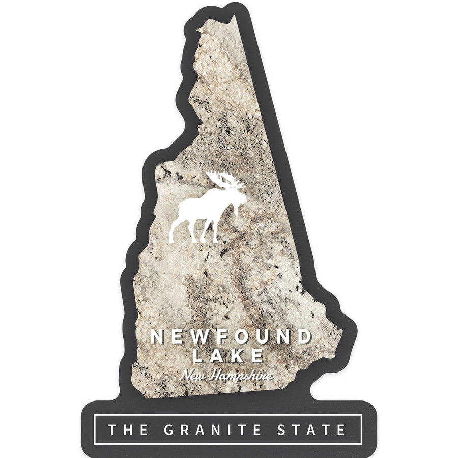 Newfound Lake, New Hampshire, Granite State Cutout, Contour, Vinyl Sticker Sticker Lantern Press 