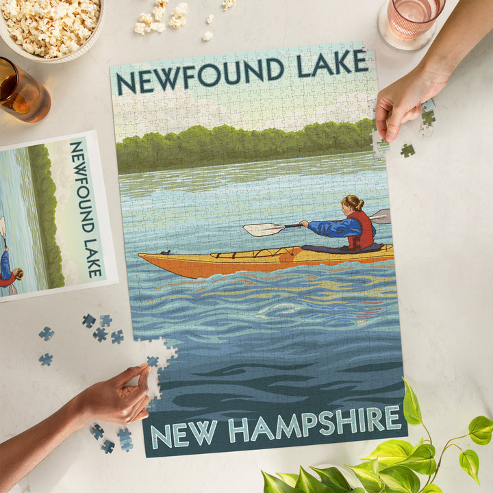 Newfound Lake, New Hampshire, Kayak Scene, Jigsaw Puzzle Puzzle Lantern Press 