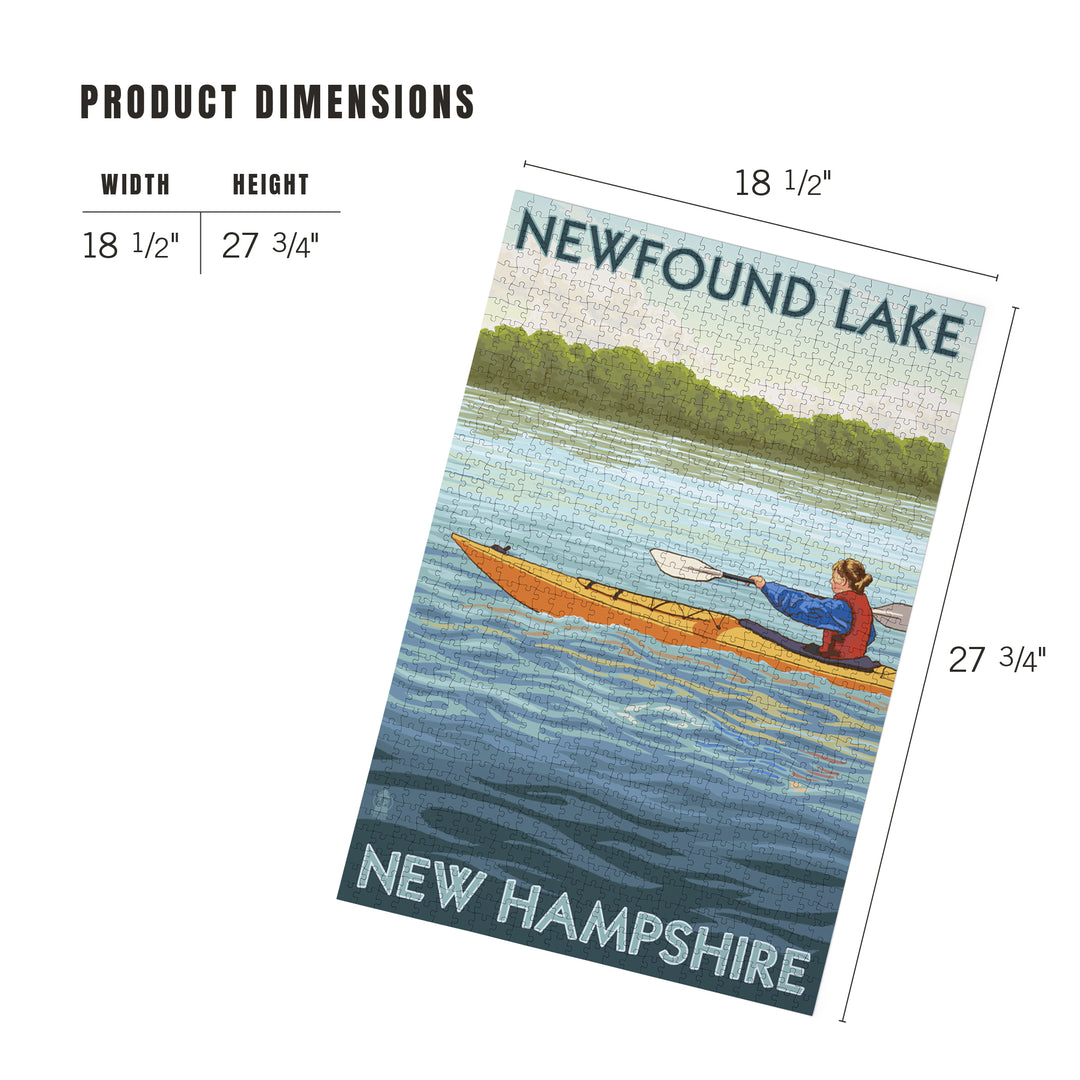 Newfound Lake, New Hampshire, Kayak Scene, Jigsaw Puzzle Puzzle Lantern Press 