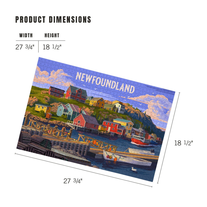 Newfoundland and Labrador, Painterly, Coastal, Jigsaw Puzzle Puzzle Lantern Press 