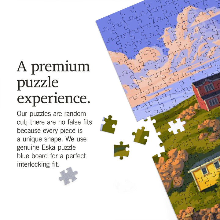 Newfoundland and Labrador, Painterly, Coastal, Jigsaw Puzzle Puzzle Lantern Press 