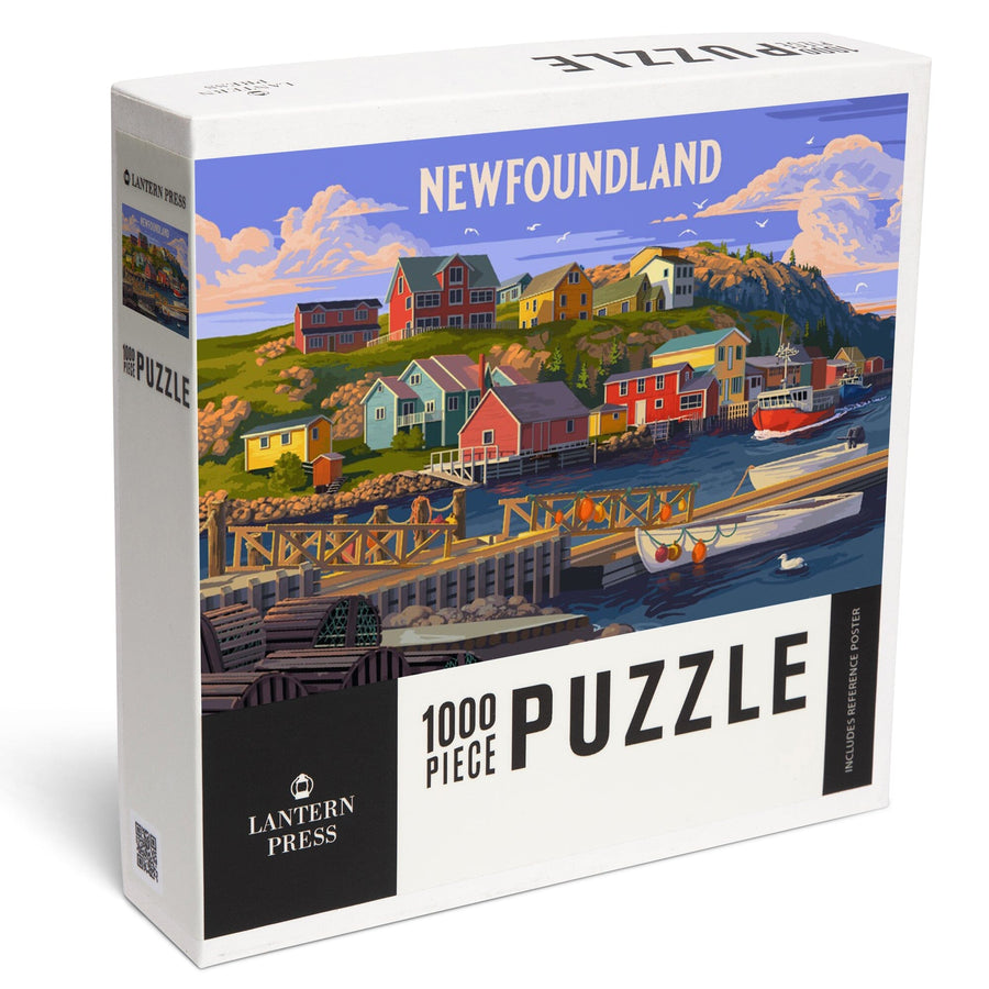 Newfoundland and Labrador, Painterly, Coastal, Jigsaw Puzzle Puzzle Lantern Press 