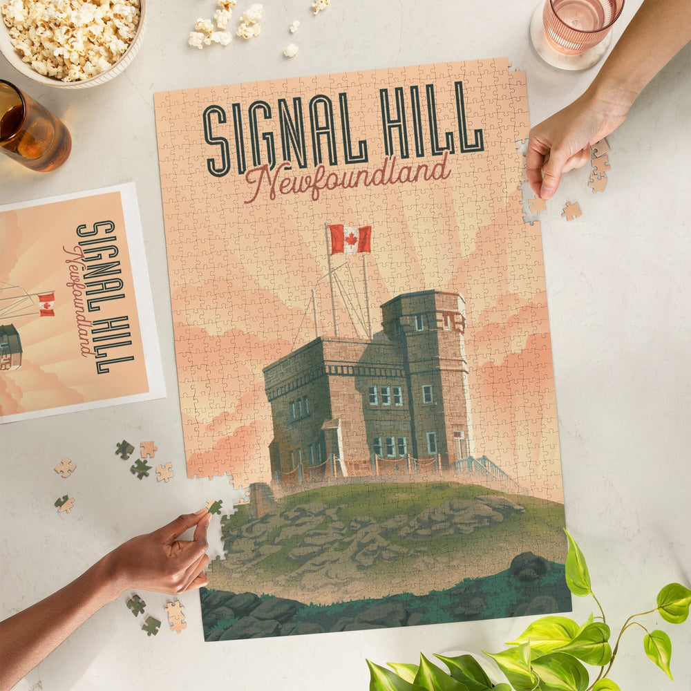 Newfoundland, Canada, Cabot Tower, Signal Hill, Litho, Jigsaw Puzzle Puzzle Lantern Press 