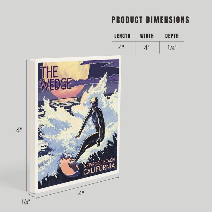 Newport Beach, California, Surfing The Wedge, Coasters Coasters Lantern Press 