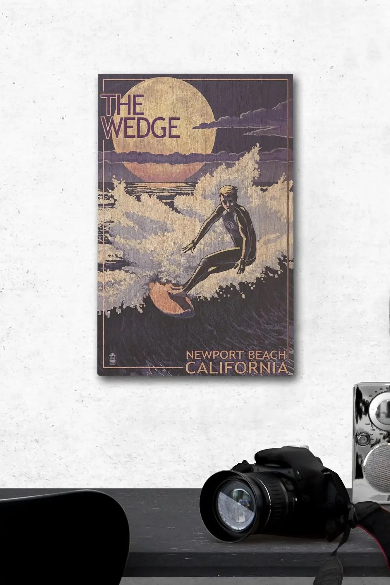 Newport Beach, California, Surfing The Wedge, Lantern Press Artwork, W