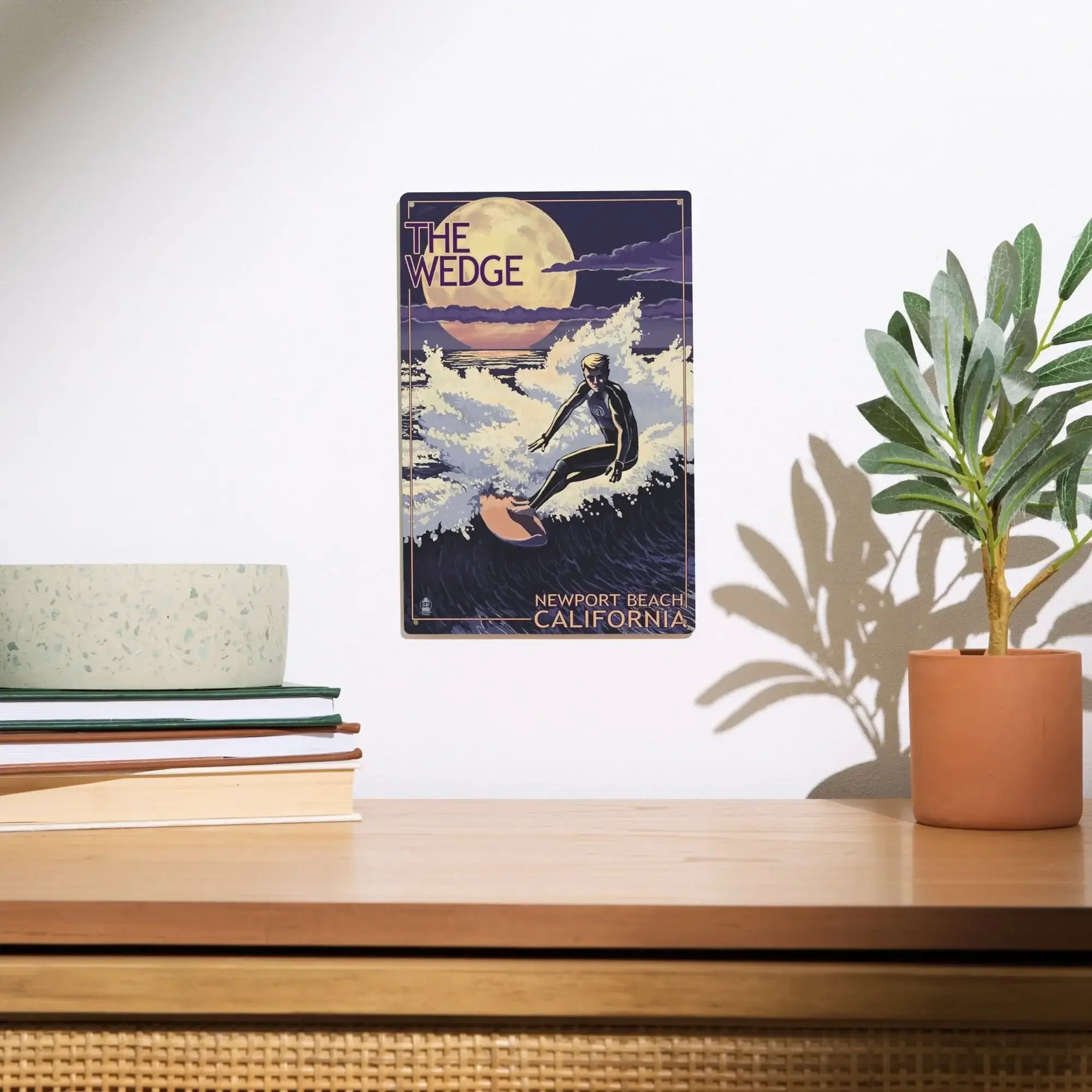 Newport Beach, California, Surfing The Wedge, Lantern Press Artwork, W