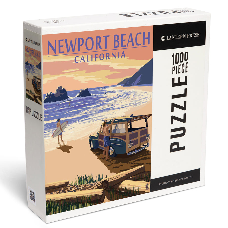Newport Beach, California, Woody on Beach, Jigsaw Puzzle Puzzle Lantern Press 