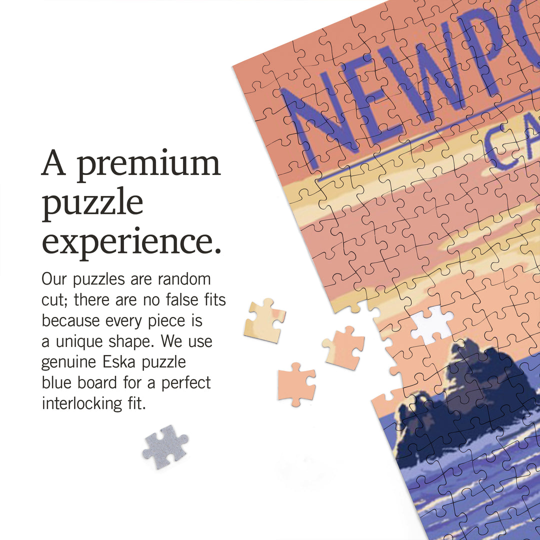 Newport Beach, California, Woody on Beach, Jigsaw Puzzle Puzzle Lantern Press 