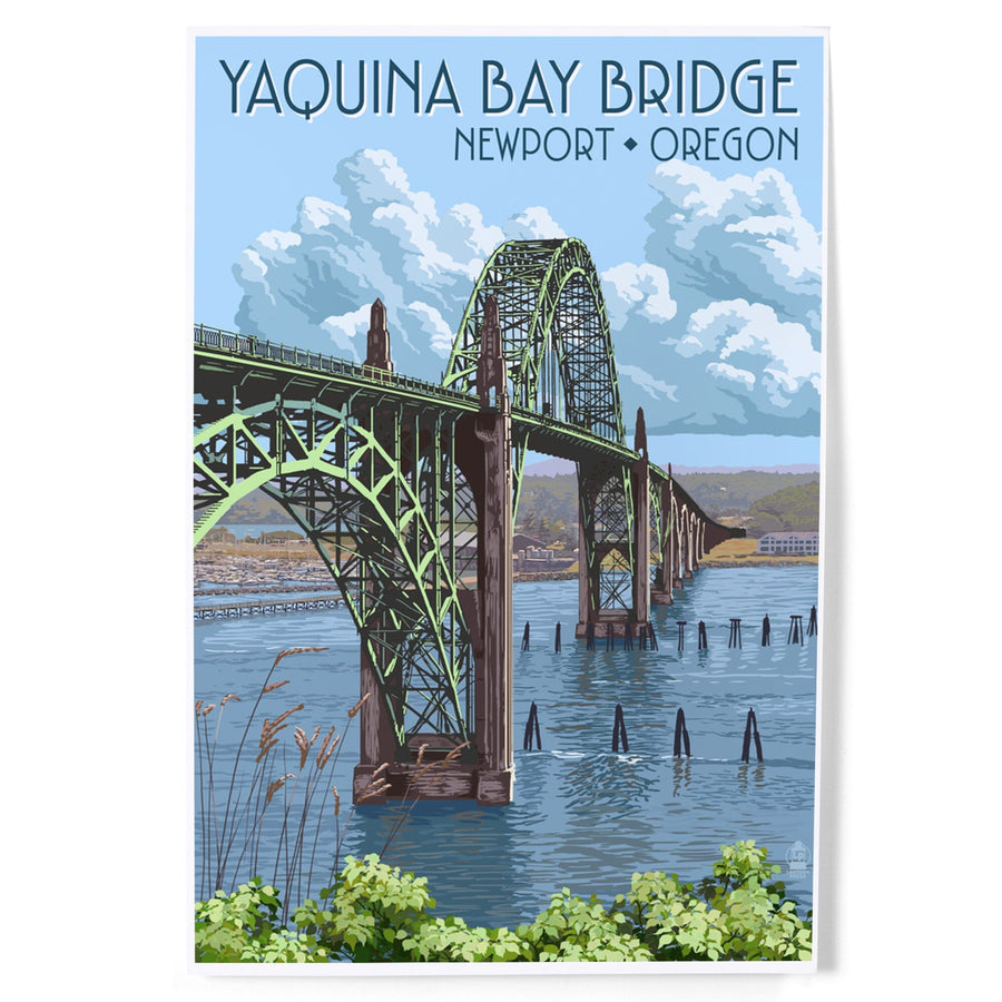 Newport, Oregon, Yaquina Bay Bridge, Illustration, Art & Giclee Prints Art Lantern Press 