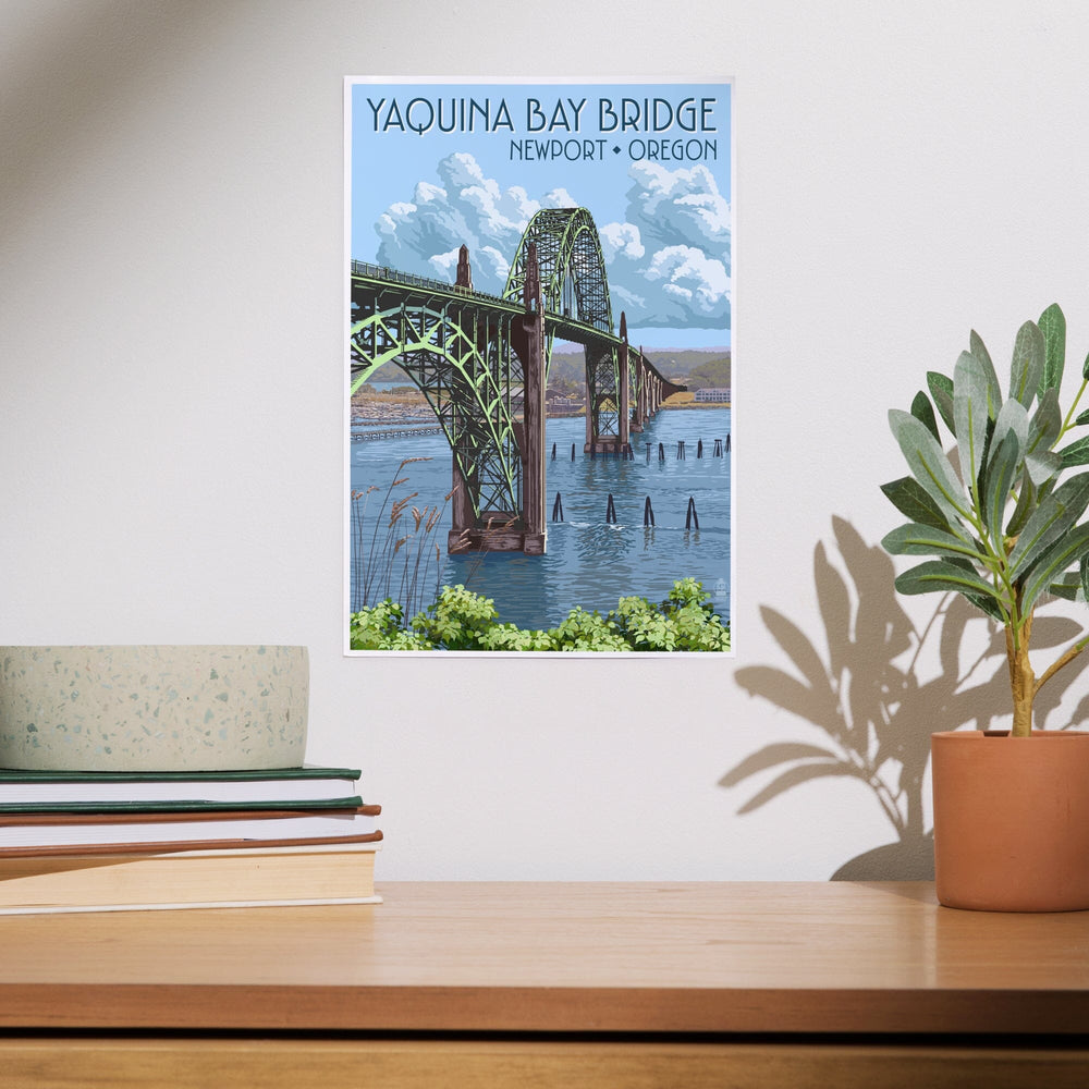 Newport, Oregon, Yaquina Bay Bridge, Illustration, Art & Giclee Prints Art Lantern Press 