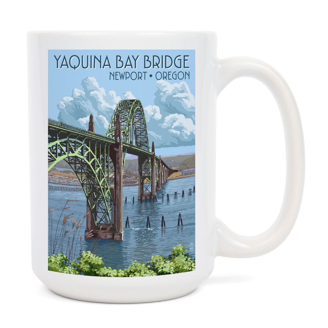 Newport, Oregon, Yaquina Bay Bridge, Lantern Press Artwork, Ceramic Mug Mugs Lantern Press 